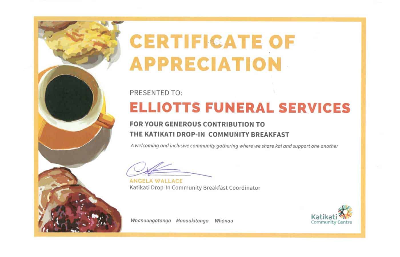 Elliotts Katikati Community Cert